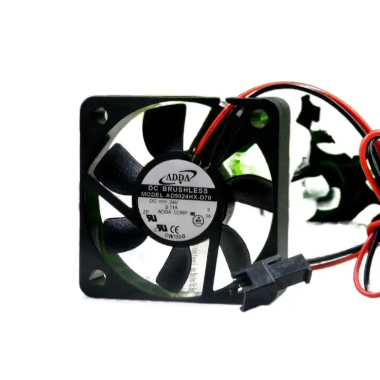 24V 50mm Fan For Adda AD5024HX-D70 5015 24V 0.11A 5CM 2-Wire Converter Cooling Fan