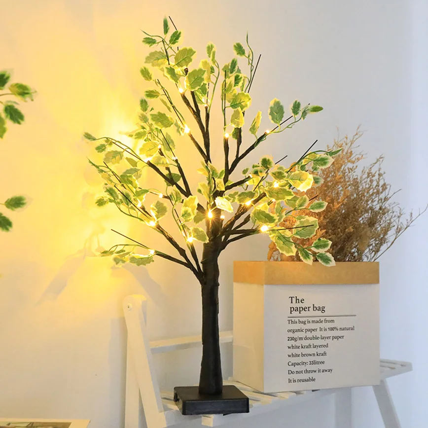LED Light Up Tree Lamp Home Decor Festival Party Night Light Styling Tree Decorative Light