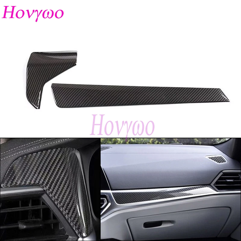 LHD RHD 2pcs Real Dry Carbon Interior Dashboard Panel Dash Cover for BMW 3 Series G20 2019-2022