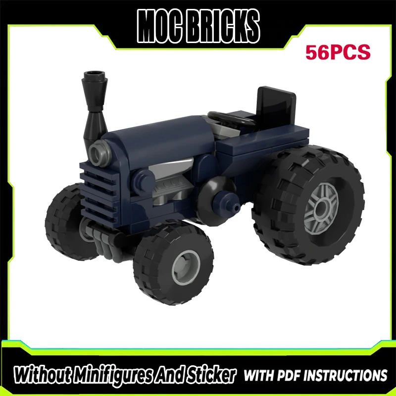 

City Car Model MOC Building Bricks Classic Dark Blue Tractor Modular Technology Gifts Holiday Assemble Children Toys Suit