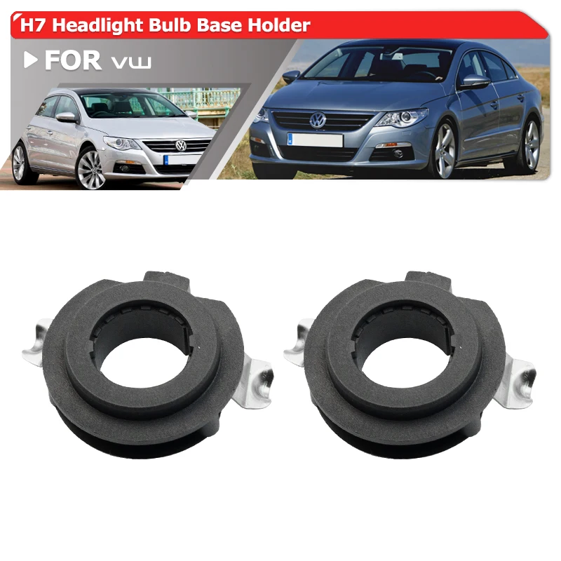 For VW Passat CC 2009-2012 Touran 2007-2010 Upgraded 2-in-1 Custom H7 LED Headlight Bulbs Base Adapters Holder Retainer Sockets