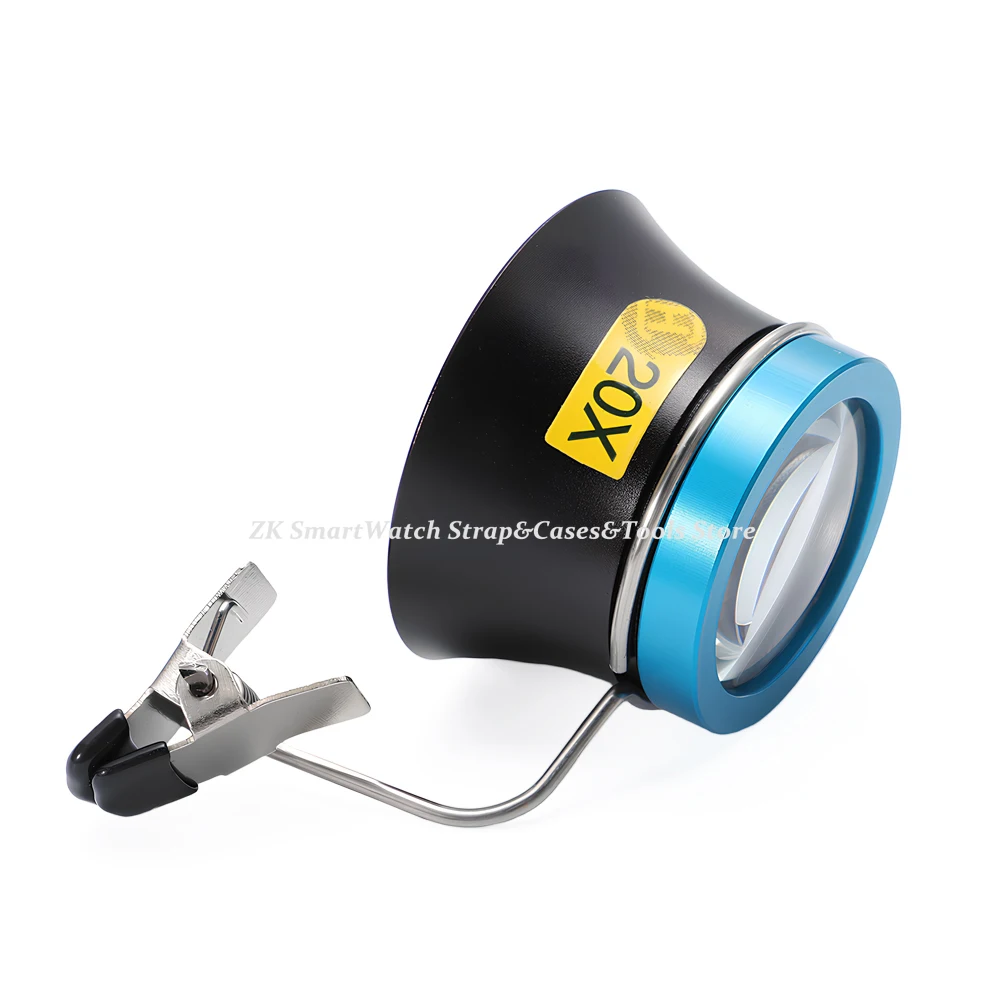 5X 10X 20X Lupenbrille mit Clip-On-Brillenlupen, tragbare Vergrößerungslinse für Uhrmacher-Reparaturwerkzeuge – Detail 7
