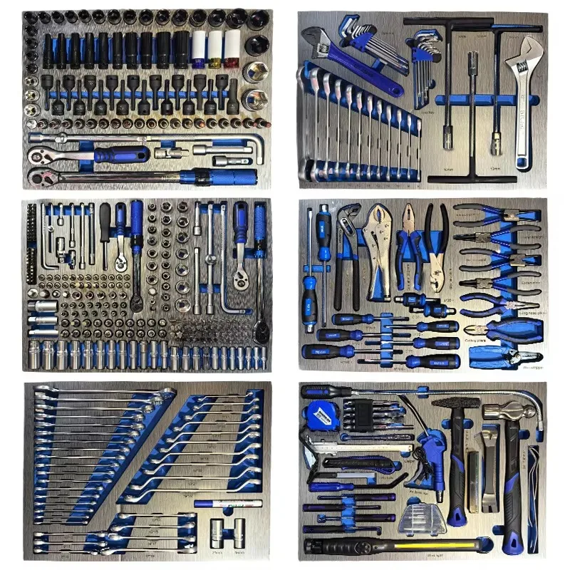 Heavy Duty Stainless Steel Tool Set 7 Drawer Rolling Box Tool Cabinet Cart for Storage and Workshop