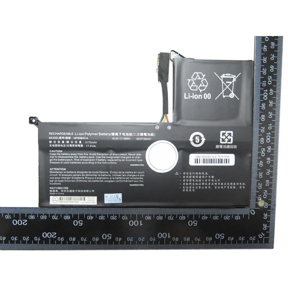 New Battery For NP50BAT-4 15.2V 3175MAH 49WH NP50BAT-4-54 15.4V 3410MAH 54WH 8PIN 7Lines