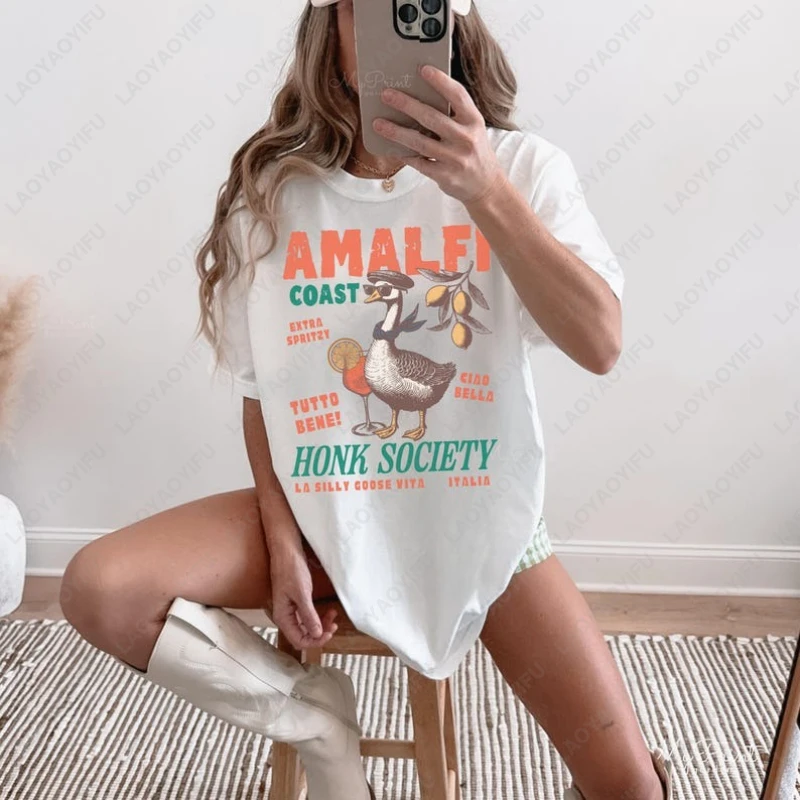 Camiseta Silly Goose de verano La Dolce Vita, camiseta de Aperol Spritz, camisetas de vacaciones de la costa Amalfi de Italia, camisetas de algodón que combinan con todo para hombres y mujeres