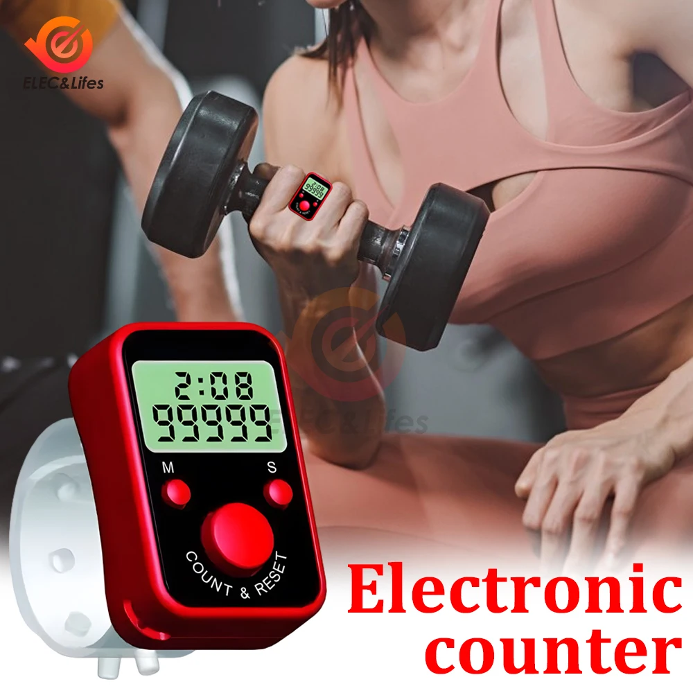 5 pçs mini contador de dedo lcd display digital elétrico com luz tempo contador ponto marcador costura tricô tecer buda