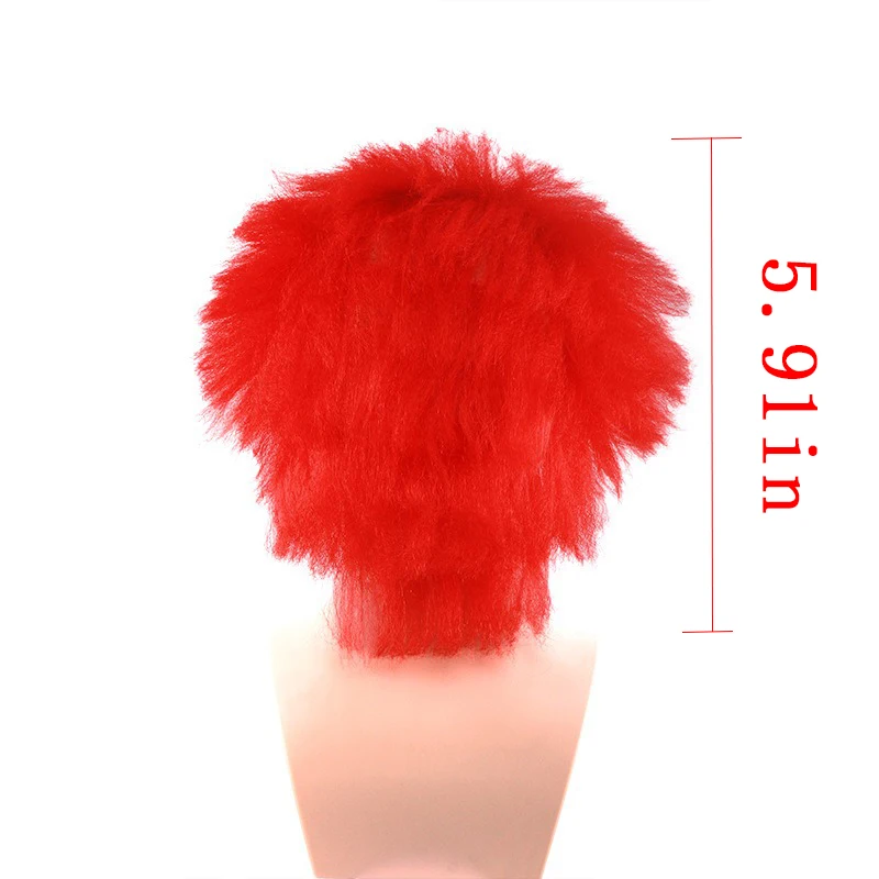 Man Baldness Wig Bar Funny Performance Headwear Red Fluffy Headgear Halloween Masquerade Dress Up Half Scalp Wig Cover