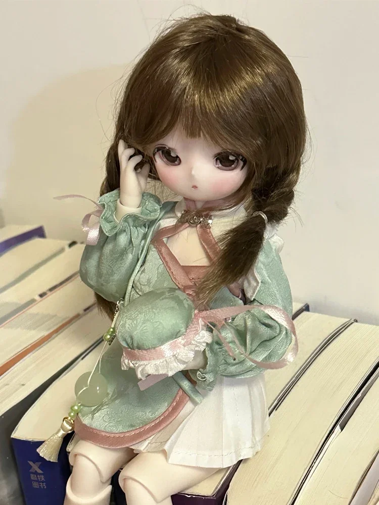 （Customize 30 Days） 1/8 1/6 1/3 1/4 doll BJD/SD doll's brown cute little braid imitation mohair fake wig 1pcs