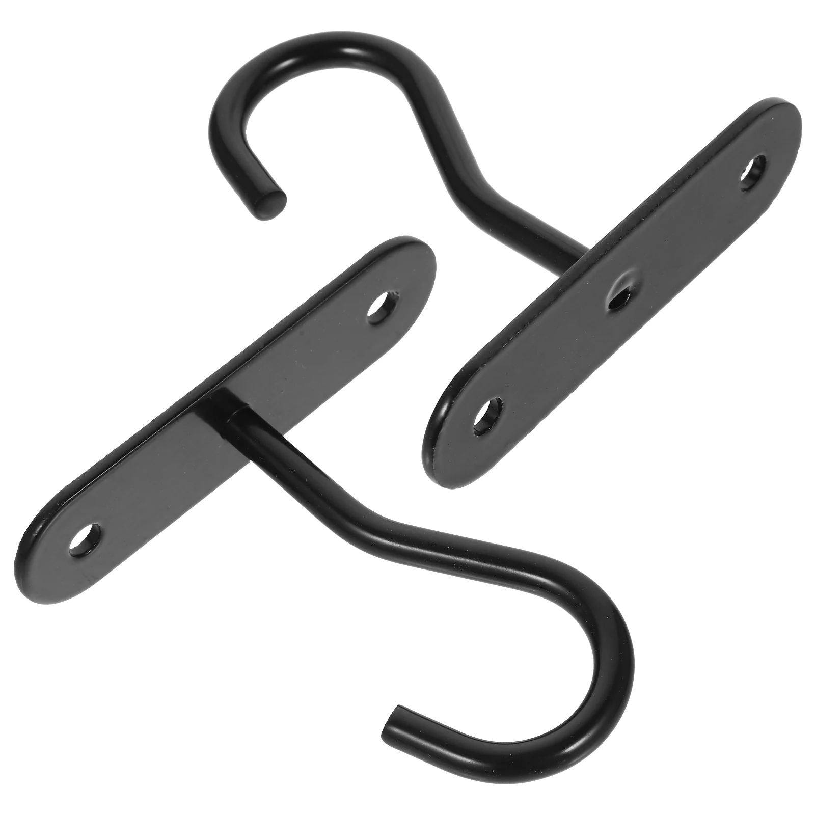 2 juegos de ganchos de pared para balcón, cesta colgante, ganchos para plantas, macetero de techo interior para plantas, perchas negras para exteriores