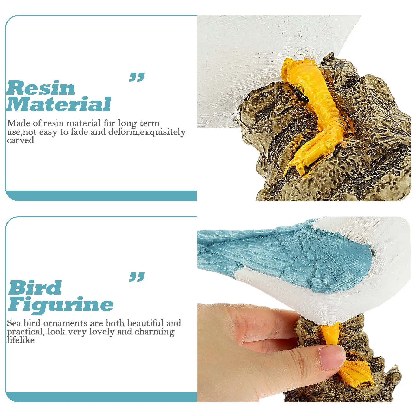 Resin Sea Bird Ornament Lifelike Slender Design Lovely Charming Home Decor for Living Room Bedroom Dining Room Desktop Garden