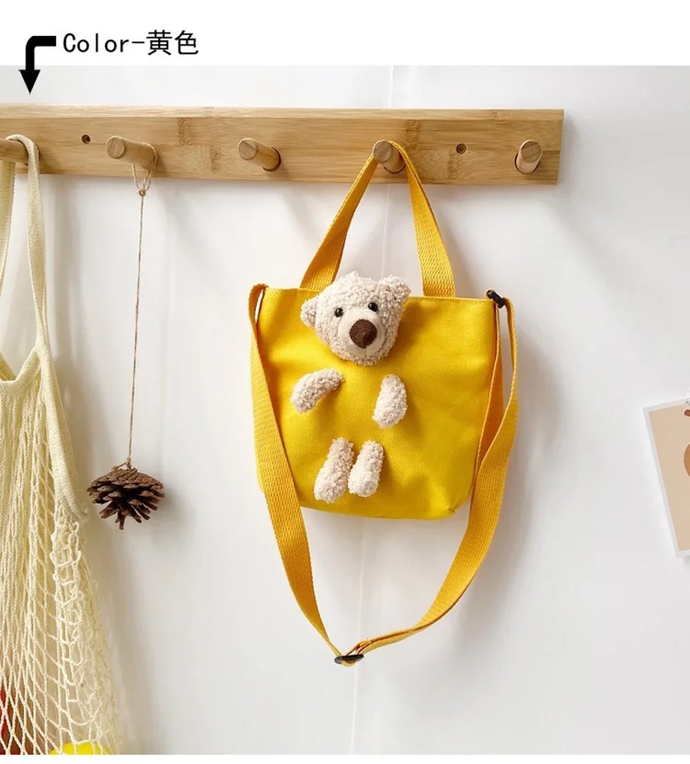 Female Girls Bear Shoulder Messenger Crossbody Bag New Fashion Small Trend Purse Mini Handbag