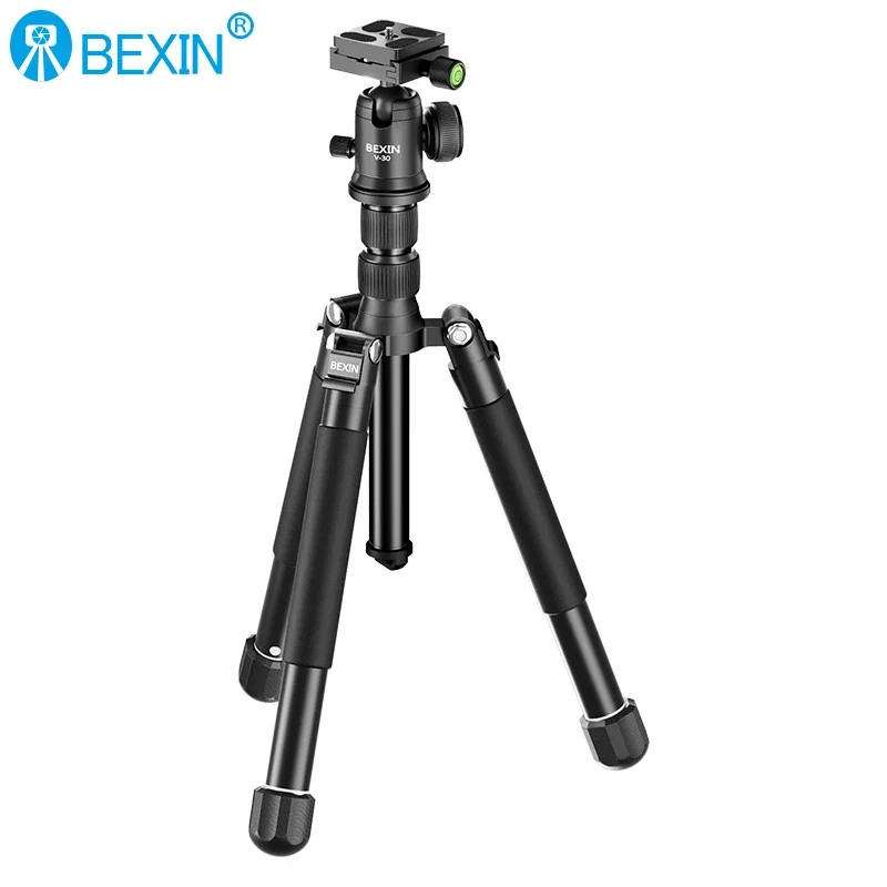 BEXIN MS27 150cm Aluminum Alloy Camera Tripod Stand Light Portable Travel Fast Flip Lock Tripod with Ball Head for DSLR Cameras