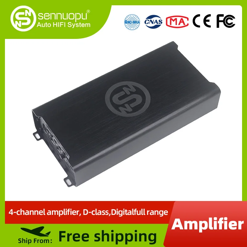 Sennuopu ATI-100.4D Vehicle Audio Amplifier 4-Channel Class D Digital Full Range Car Audio Power Amp