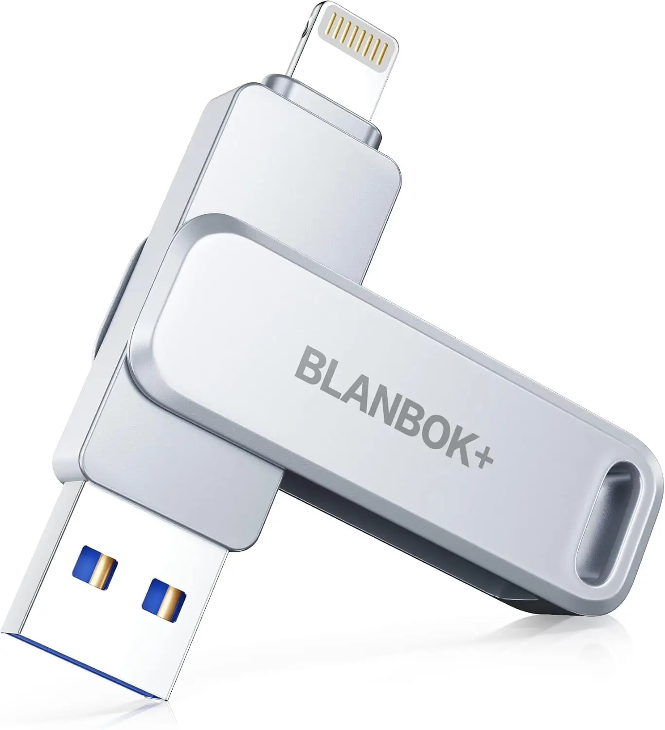 

256GB MFi Certified Flash Drive for iPhone, USB 3.0 Photo Stick, External Storage for iPad/Android/PC, Silver