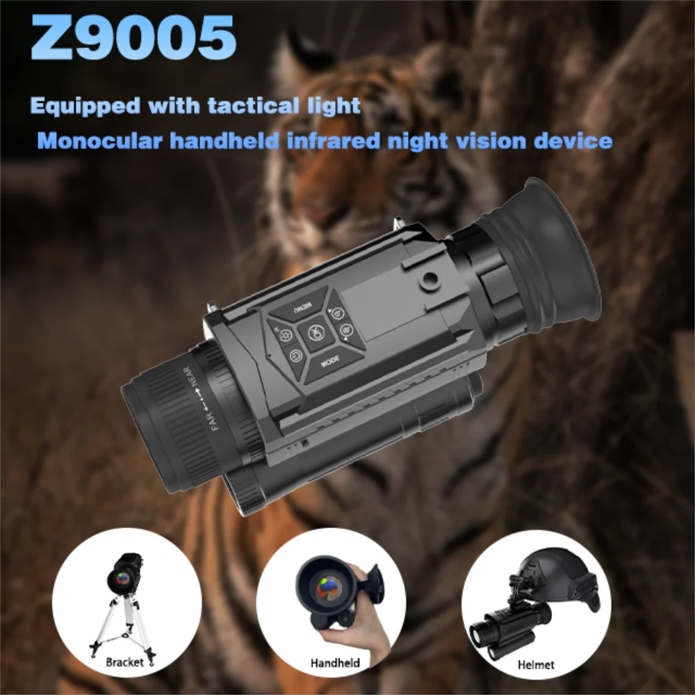 Ponbos Z9005 Professional Tactical Telescope 4K HD 40MP Monoculars Camera 8X Zoom Digital 600M Infrared Night Vision for Hunting