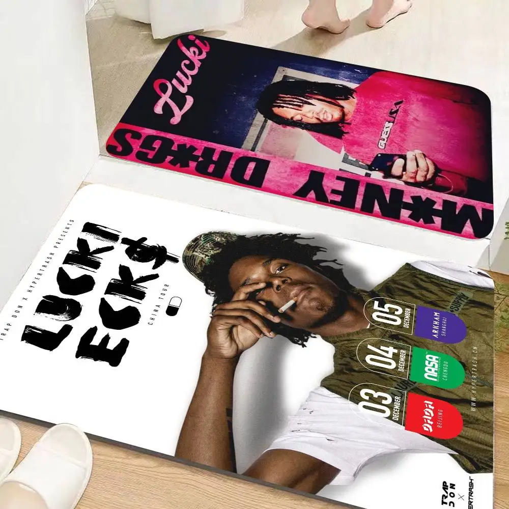 

Коврик Lucki Rapper в стиле ретро, недорогой, противоскользящий, современный, для гостиной, балкона, прикроватный, с принтом