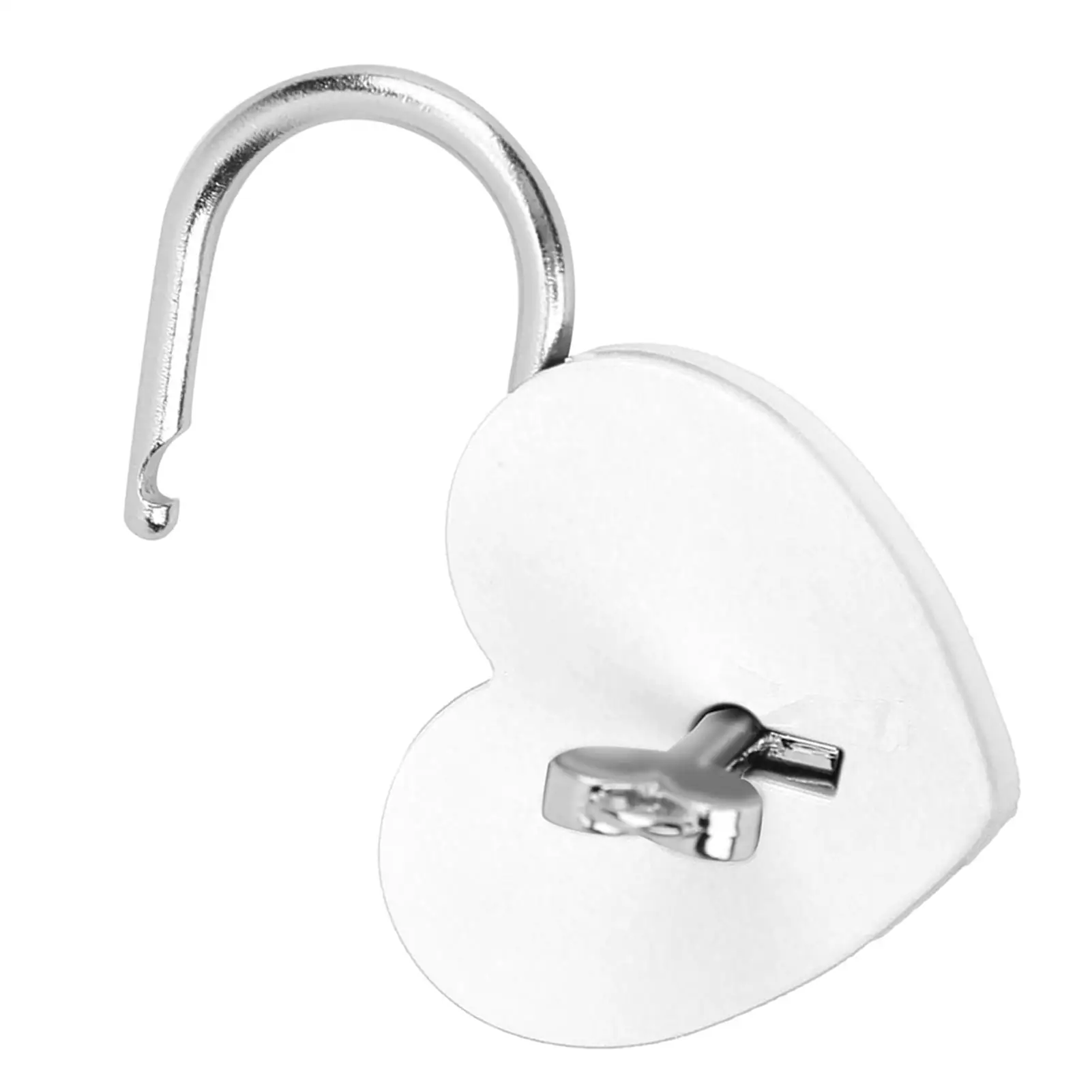 قفل ملون على شكل قلب مع لوازم حرفية معدنية رائعة لتزيين المنزل مقاس 45 × 59 مم باللون الأبيض