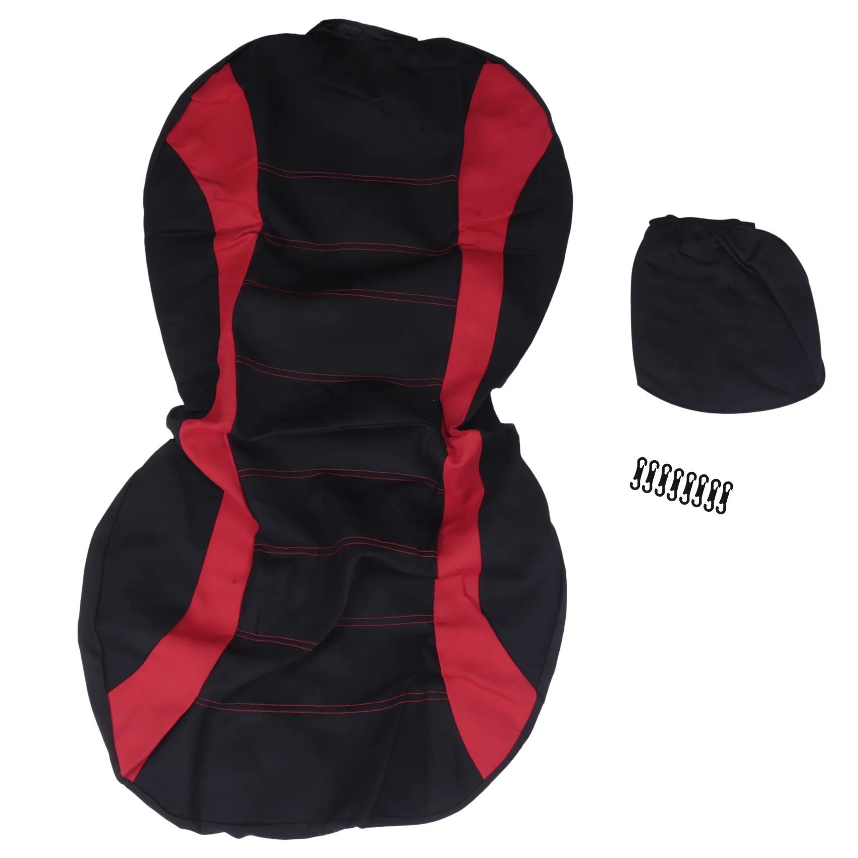 Front Car Seat Covers Front Airbag Ready Sport Bucket Seat Cover, Automobiles Seat Covers (Black + Red)