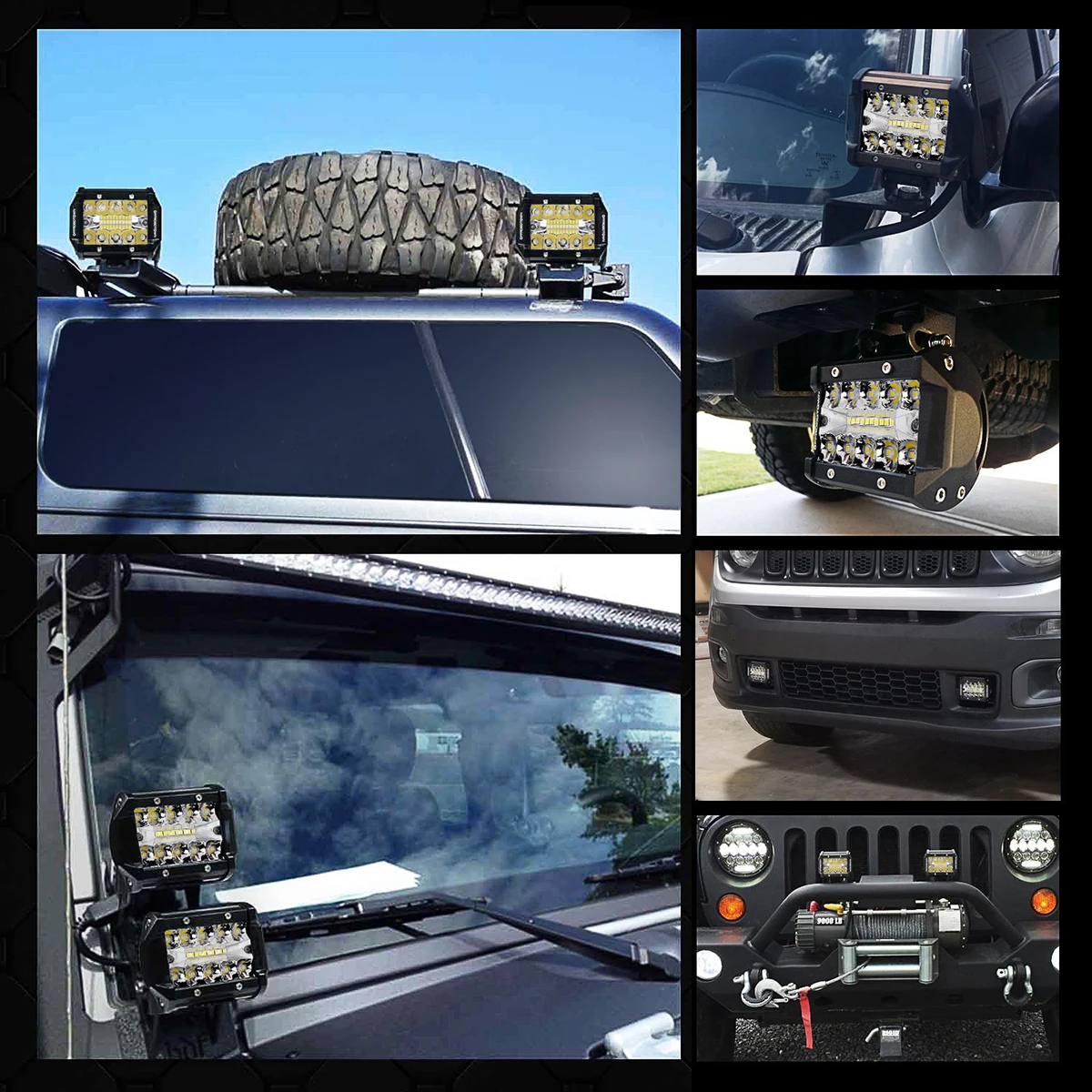 4 Zoll 60W LED-Spotleuchten Combo IP67 Wasserdicht Offroad-Arbeitsleuchten für LKW Boot ATV UTV Jeep Scheinwerfer – Detail 9