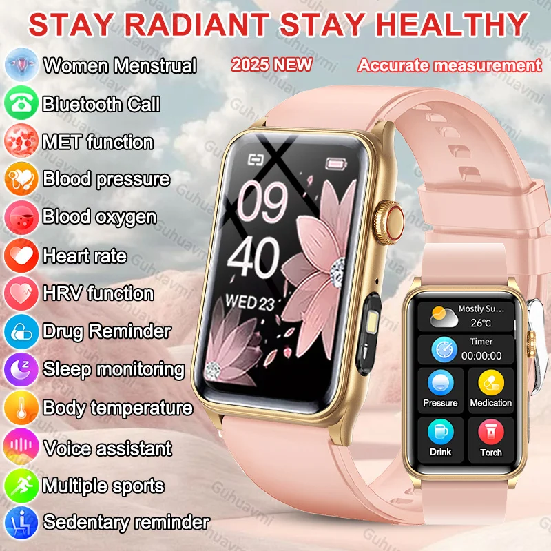 

Новинка 2024 года для XIAOMI Health, женские умные часы, кровяное давление, пульс, тест MET, женский менструальный мониторинг сна, умный браслет