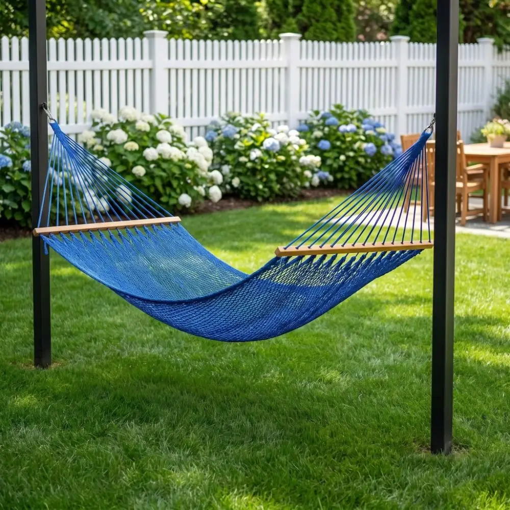 Ice Silk Mesh Outdoor Swing Hammock Curved Rod Good Load-bearing Camping Mesh Hammock With Bag Single Person Hanging Swing
