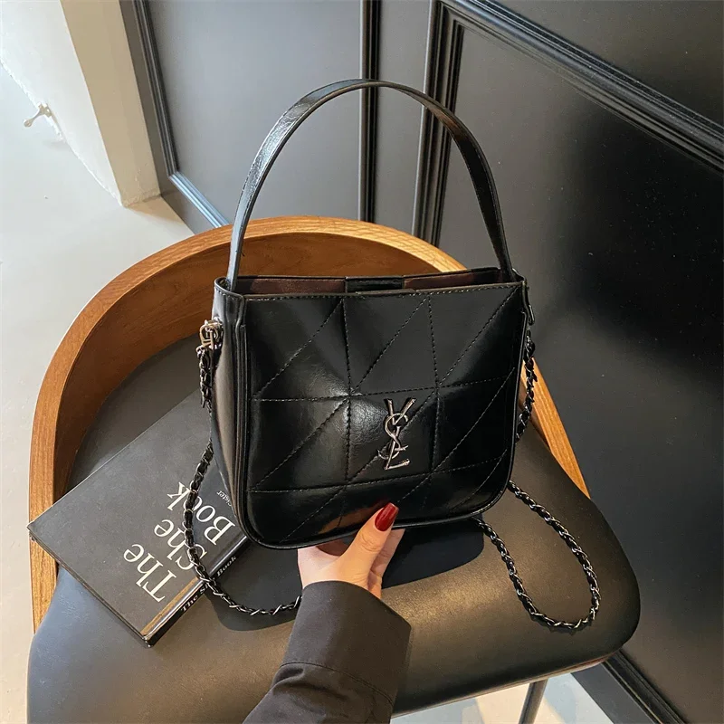 

Шикарная классическая кожаная сумка через плечо для дам, сумка через плечо от люксового бренда, известная дизайнерская женская сумка