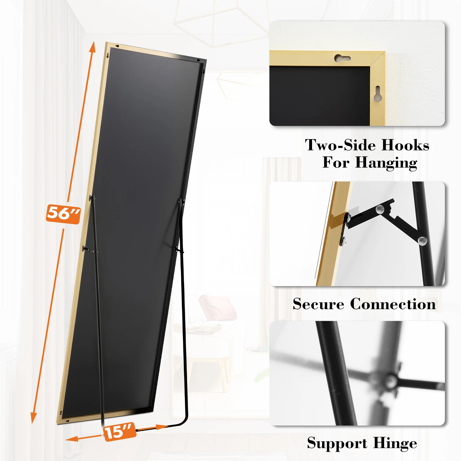 JHK Full Length Mirror with St - Home Theater Bathroom ulasan dan harga