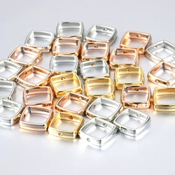 50pcs 14mm Square Frame Wrapped Bead Double Hole Flat Spacer Beads Cap for Jewelry Making DIY Bracelet Necklace Accessories