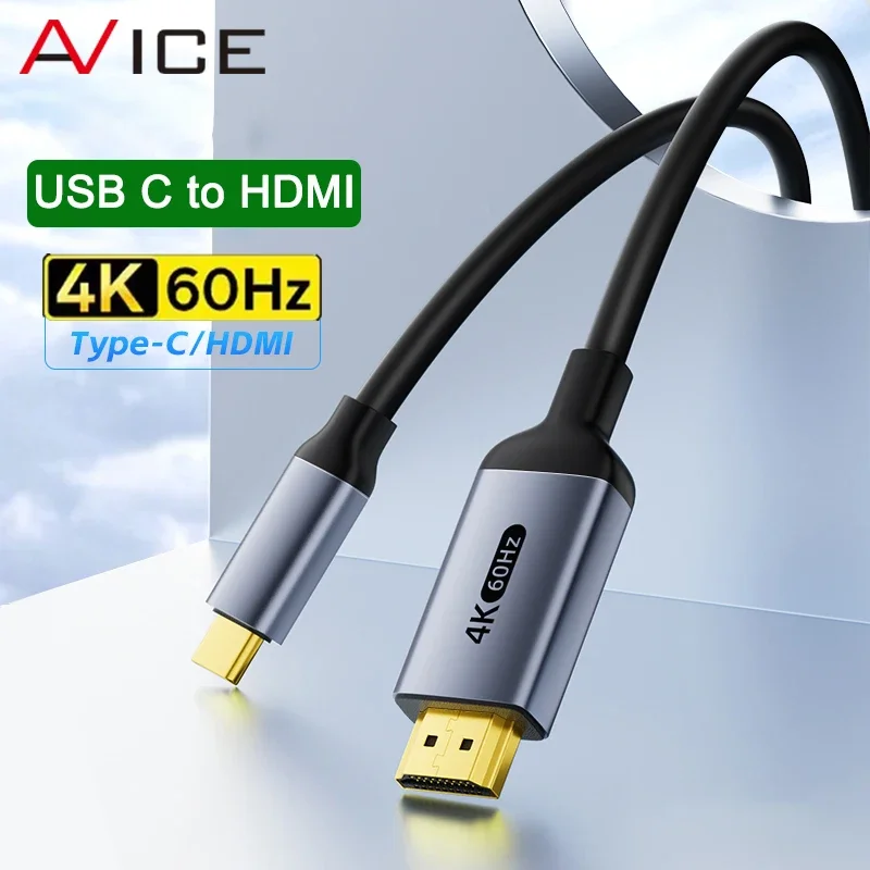 USB Type C to HDMI Cable 4K@60Hz Type C to HDMI-compatible Adapter HDTV HDR for PC Macbook Pro iPad Pro Samsung Galaxy Xiaomi