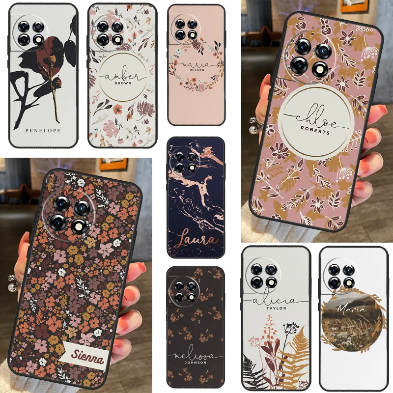 Custom Autumn Leaves Botanical Name Case For OnePlus ACE Nord CE 2 Lite 2T N10 N20 Cover For OnePlus 11 9 10 Pro 8T 9R 10R 10T