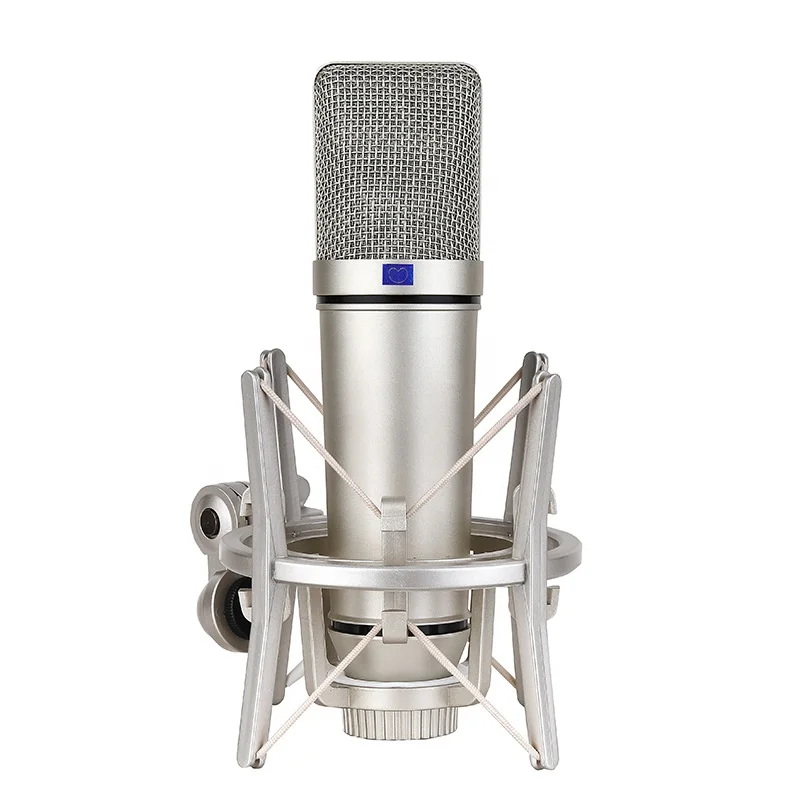 

Condenser microphone, wired microphone with shock mount with microphone stand