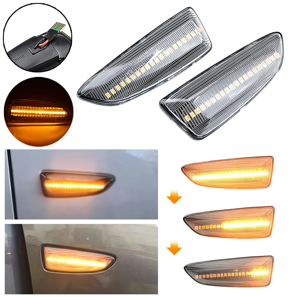 2PCS Led Dynamic Side Marker Turn Signal Light Sequential Blinker