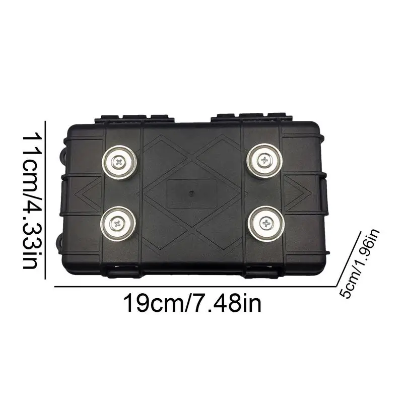 Magnetic Stash Box With Strong Magnet Weatherproof And Waterproof GPS Case Multipurpose Key Holder for Under Car