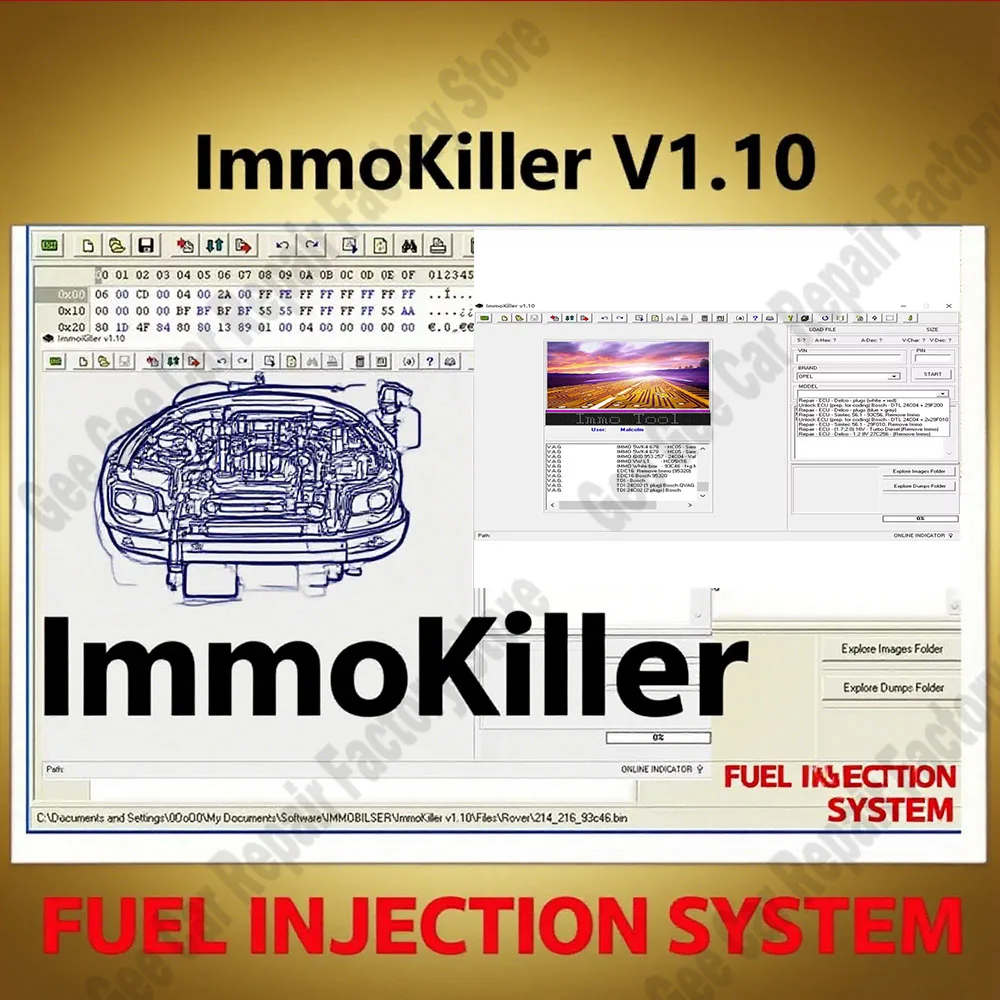 

Latest ECU Programmer Tools ImmoKiller V1.10 IMMO Off Software obd2 scanner for Car Repairing Passing Virigining the Immobilizer