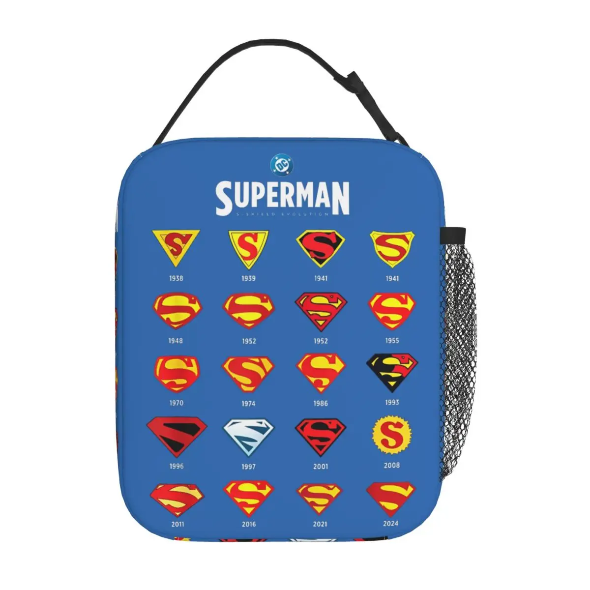Supermans S-Shield Evolution Bolsas de almuerzo aisladas Contenedor de comida grande Bolsa refrigeradora Tote Fiambrera Viajes universitarios Hombres Mujeres