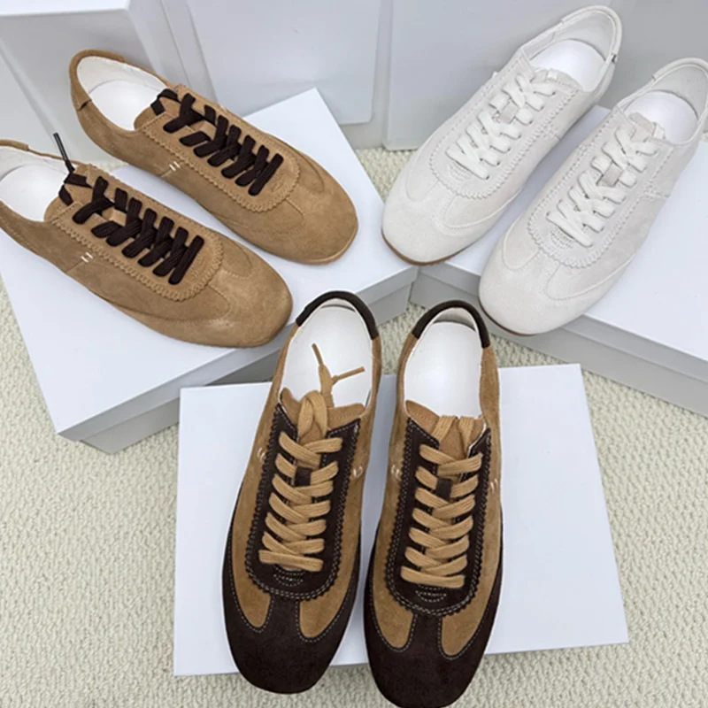 

Jenny&Dave Genuine Leather Suede Fashion Comforatble Minimalist Patchwork Women's Sneaker,Women Sneakers,,Women's Sports Shoes