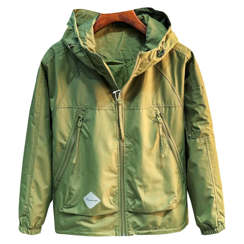 2024 Autumn New American Hooded Jacket Men's Fashionable High-End Jacket Winter Trendy Sports Quick-Drying Slim Fit Coat