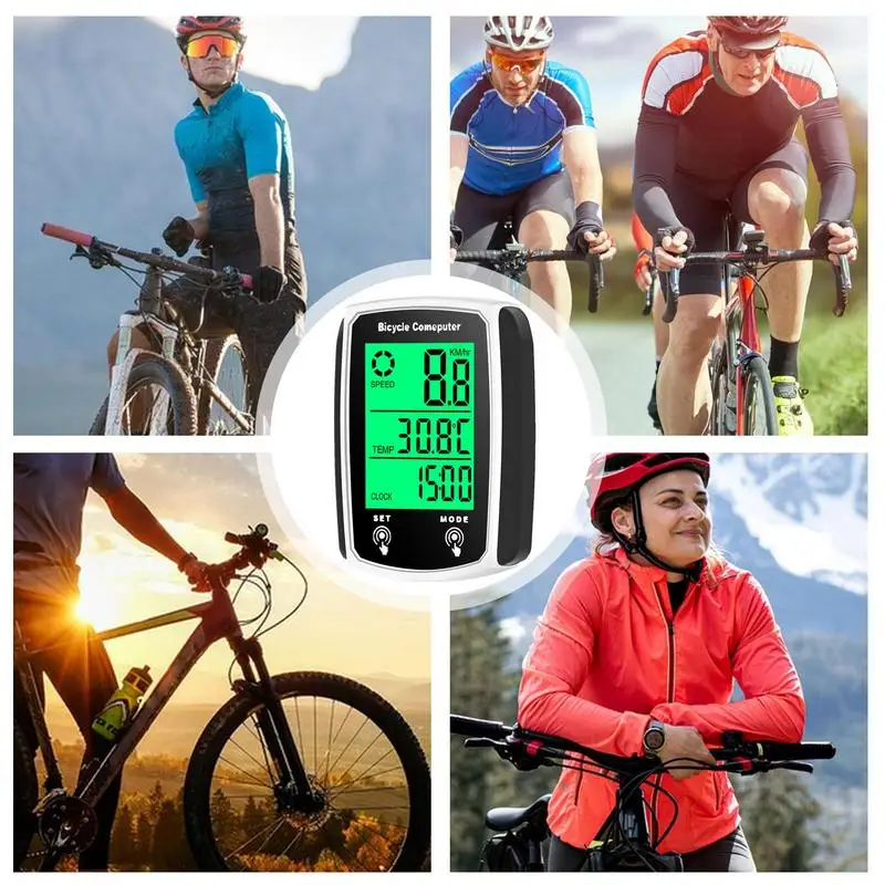 Cycle Computer Waterproof Wired Cycling Odometer And Speedometer With Backlight Display Auto Wake-Up Portable Biking Accessories