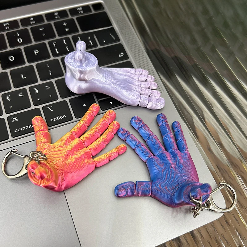 

Innovative 3D Printed Multi-Joint Movable Fingers Toes Keychain, Children's Toy Model, Bag Pendant Gift