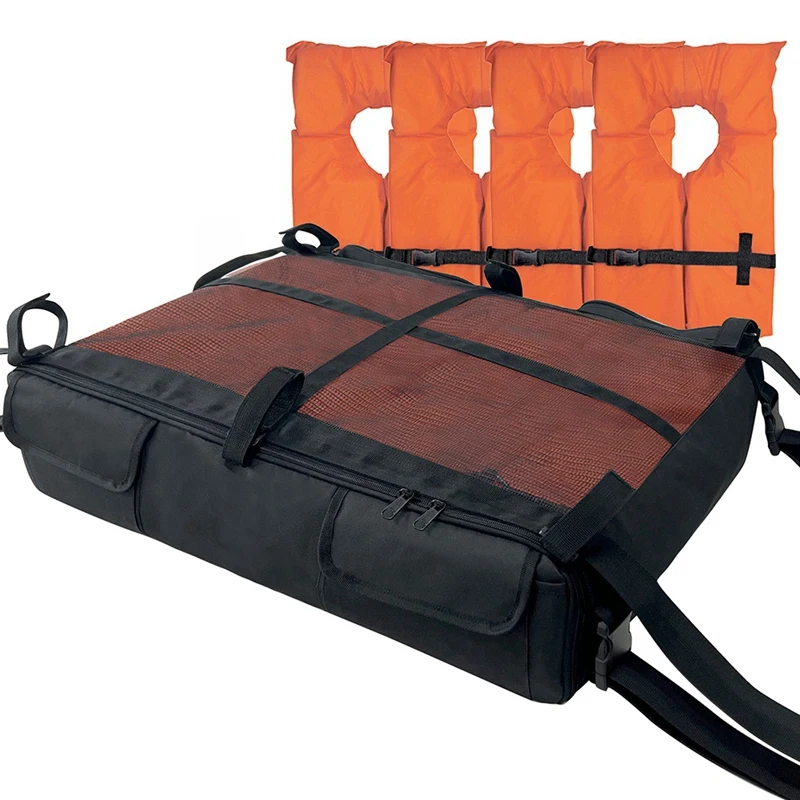 T-Top Life Jacket Storage Bag For 3 Life Jackets,For Most T-Top Boats,Bimini Tops And Pontoon Top