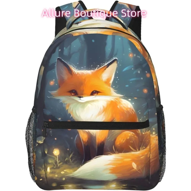 

laptop bag back to school Cartoon Funny Fox Lightweight Laptop Backpack Lightweight Multipurpose Travel Casual Daypack Unisex Co