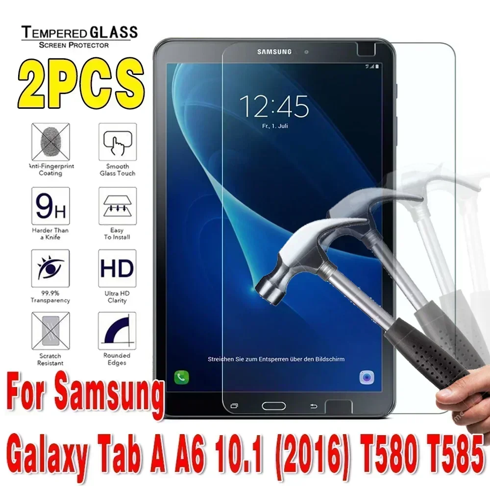 

2 шт. для Samsung Galaxy Tab A A6 10,1 (2016) планшета SM-T580 SM-T585 защитная пленка без пузырьков, закаленное стекло против царапин