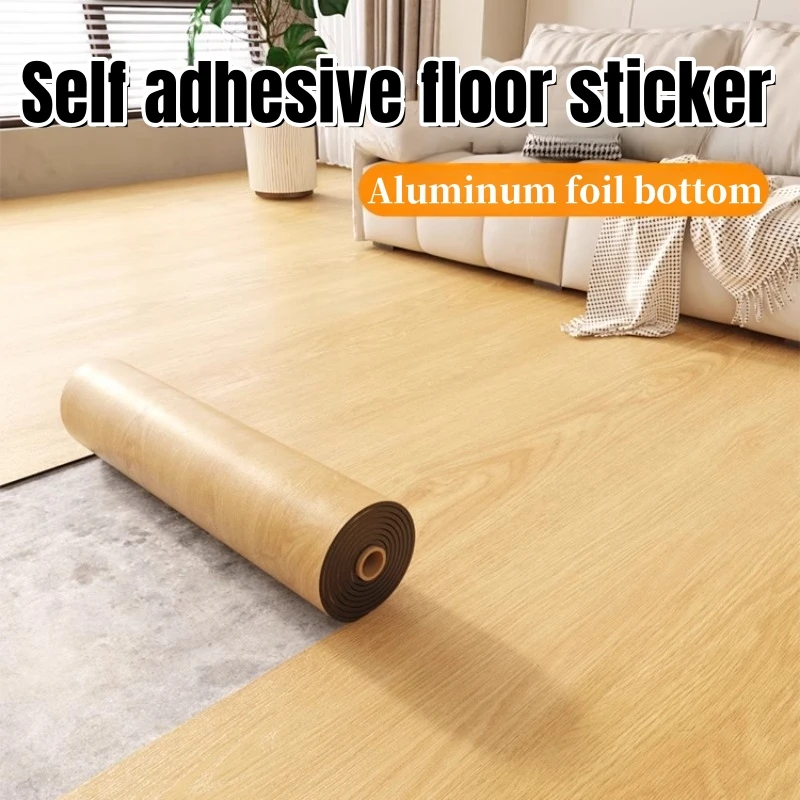 Decorative Moisture-proof Anti Fouling Self-adhesive Wallpaper Faux Wood Grain Background Wall Bedroom Kitchen Flooring Stickers