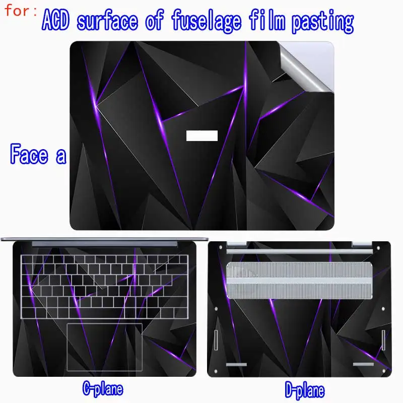 For Dell 14S DS14265/DS14260 Laptop Body Film DC15250/D15260 Shell Protective Film DC14255 Pre-Cut Vinyl Computer Cover Film