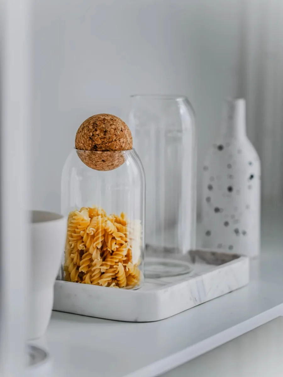 Sealed Jar Glass Cork Stopper Coffee Beans Dried Fruit Storage Box Kitchen Food Multigrain Storage Jar Cork Tea Jar