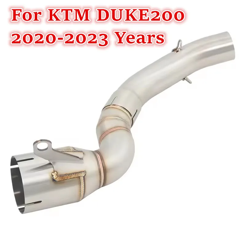 الانزلاق على ل KTM DUKE200 DUKE 200 2020 2021 2022 2023 دراجة نارية نظام العادم الأوسط وصلة الأنابيب 51 مللي متر الهروب موتو الفولاذ المقاوم للصدأ #1