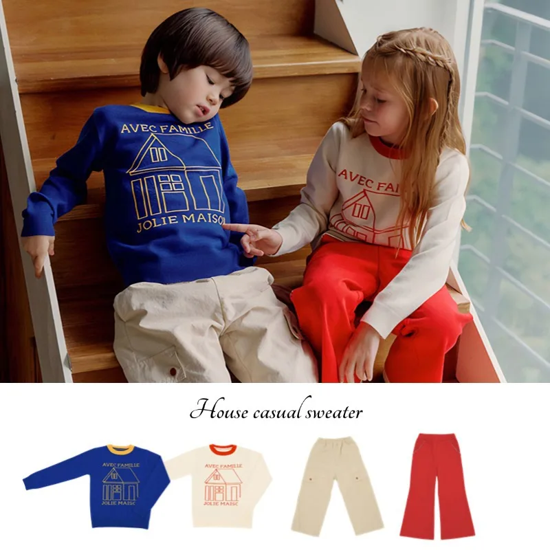 Children's Sweater 2024 Autumn New Collection Boys and Girls Korean Edition Soft Knitted Sweater Autumn/Winter Warm Sweater