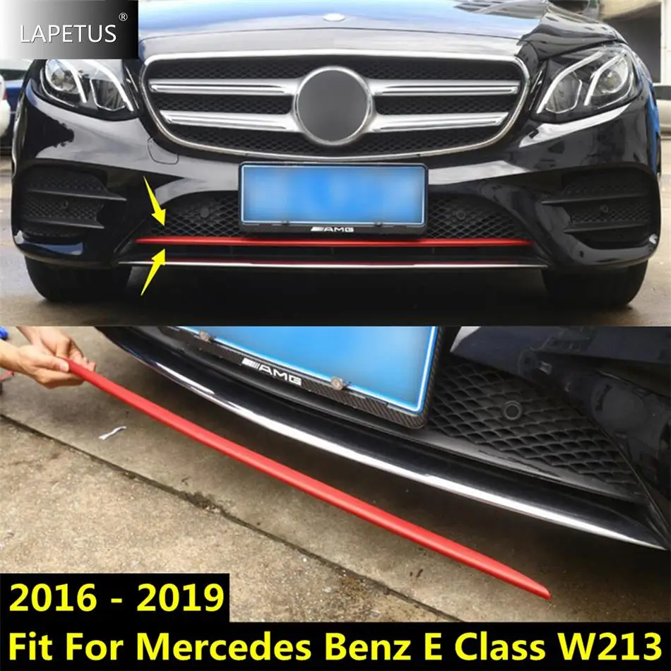 Car Accessories Front Bottom Bumper Plate Spoiler Protect Decoration Panel Cover Trim For Mercedes Benz E Class W213 2016 - 2019