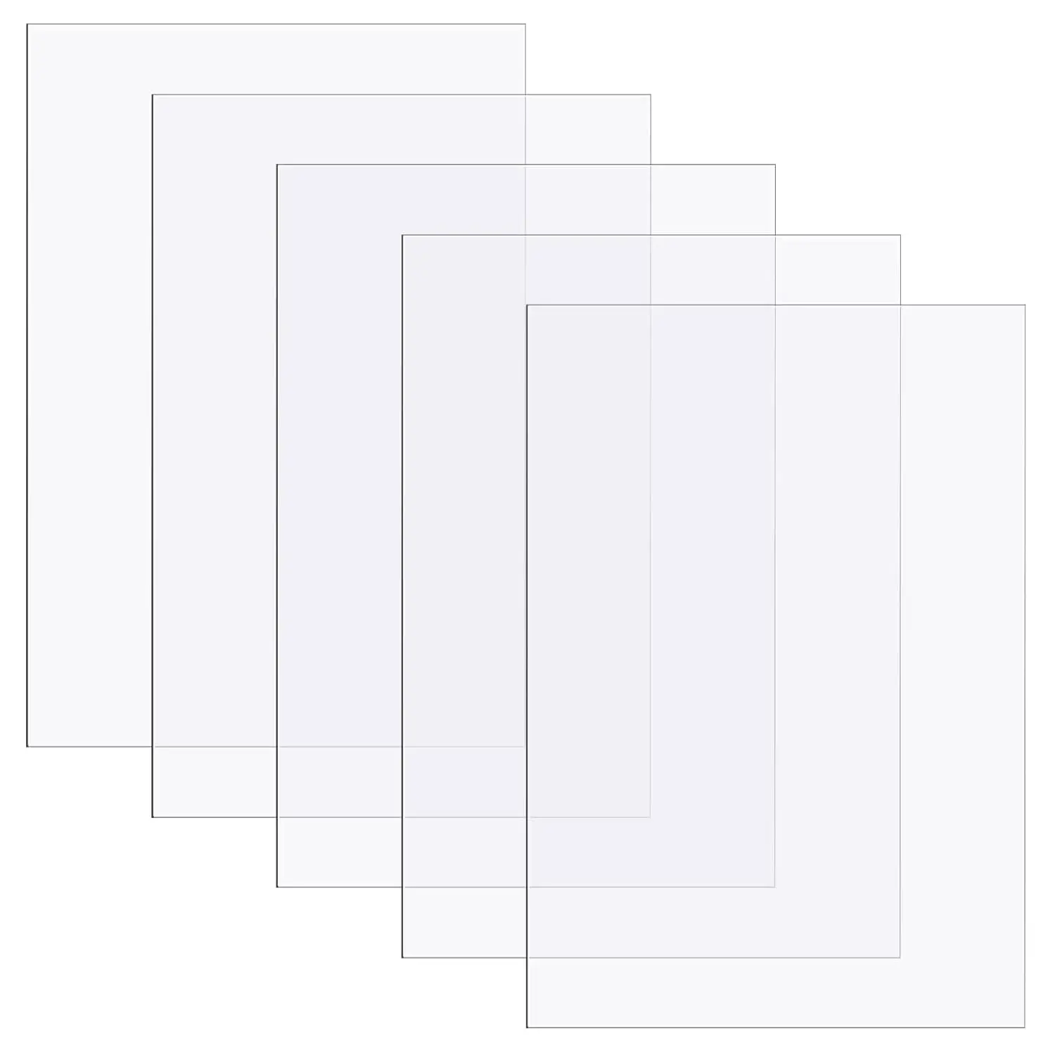 

Clear Polycarbonate Sheets 5 Pack 12x18x0.02 Inch Thin Plastic Panel for DIY Crafts, Picture Frames, Easy to Cut Bend