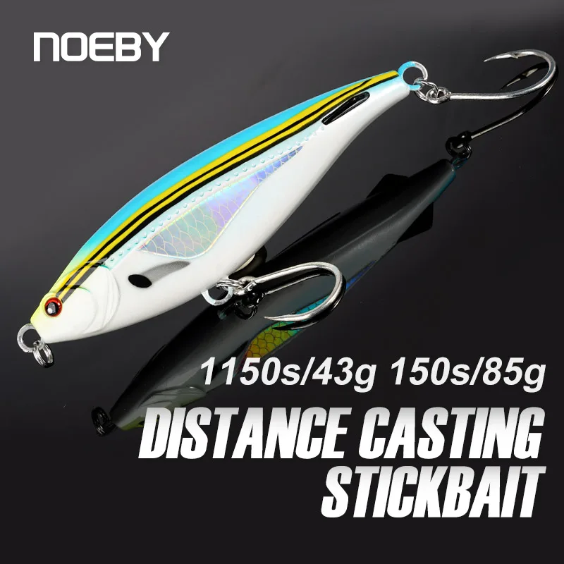 NOEBY Tonąca przynęta wędkarska 115mm 43g 150mm 85g Długi rzut, sztuczna twarda przynęta na tuńczyka morskiego, przynęta wędkarska Stickbait
